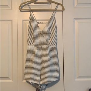 Finders Keepers White and black textured romper